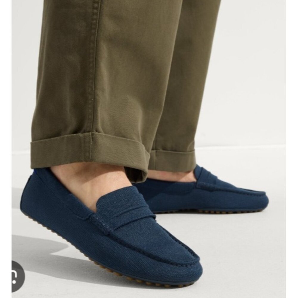 Rothy’s Men’s 12.5 Blue Slip-On Driving Loafers Recycled Knit Rubber Sole Shoes - Picture 14 of 14